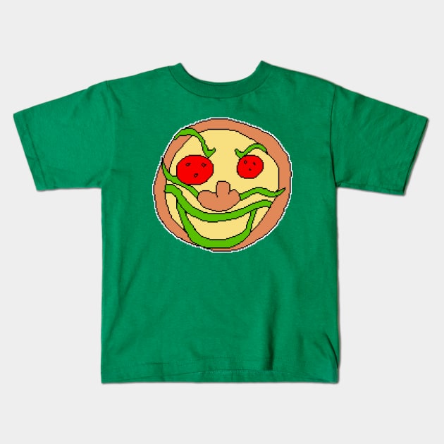 Pizza Face Kids T-Shirt by RetroPixelWorld